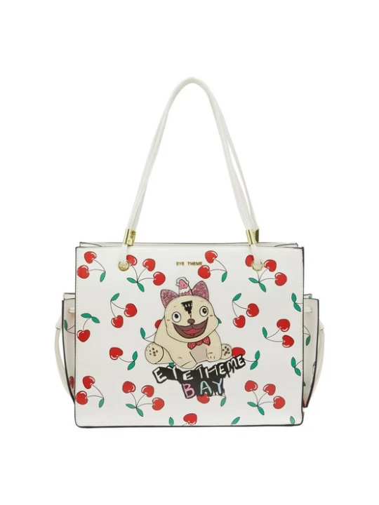 Foto van product MYMO Shopper 'Pop Eyetheme' beige / rood / zwart / wit
