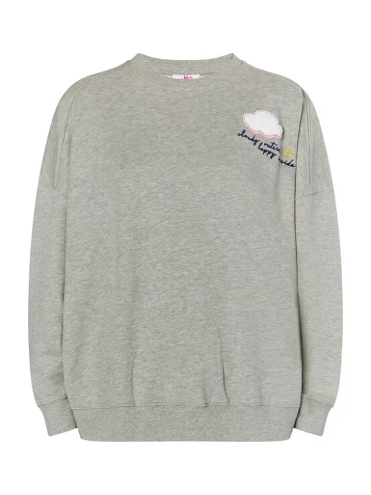 Foto van product MYMO Sweatshirt 'Biany' grijs gemêleerd / pink / wit
