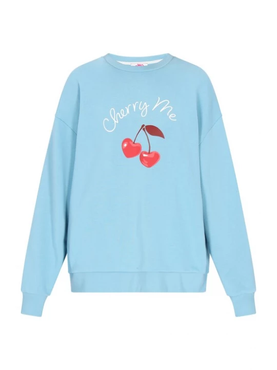 Foto van product MYMO Sweatshirt 'Comfy' lichtblauw / rood / bourgogne / wit