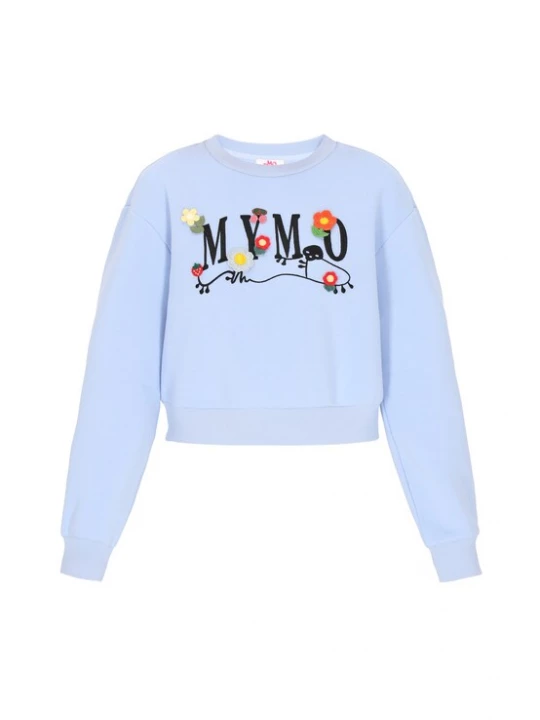 Foto van product MYMO Sweatshirt lichtblauw / donkeroranje / zwart / wit