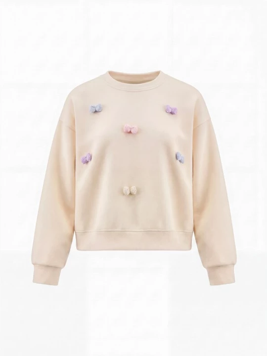 Foto van product MYMO Sweatshirt 'Pop' beige / lichtblauw / lavendel / rosa
