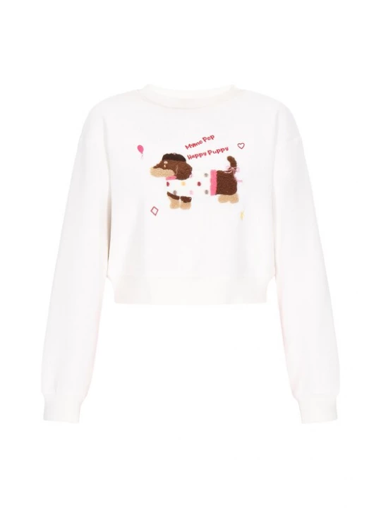 Foto van product MYMO Sweatshirt 'Pop' bruin / lichtroze / rood / wit