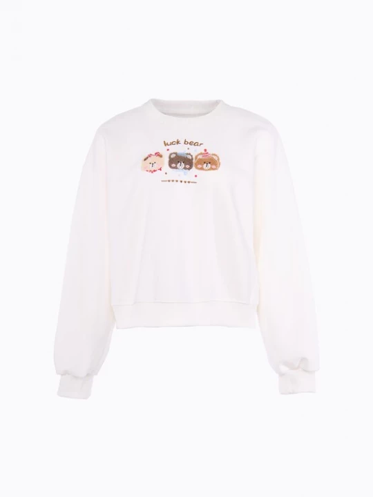 Foto van product MYMO Sweatshirt 'Pop' crème / bruin / lichtbruin / wit