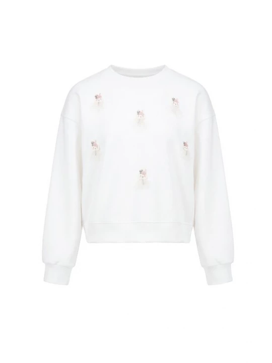 Foto van product MYMO Sweatshirt 'Pop' crème / donkergroen / rosa / wit