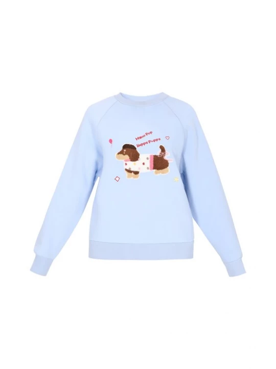 Foto van product MYMO Sweatshirt 'Pop' lichtblauw / bruin / rood / wit