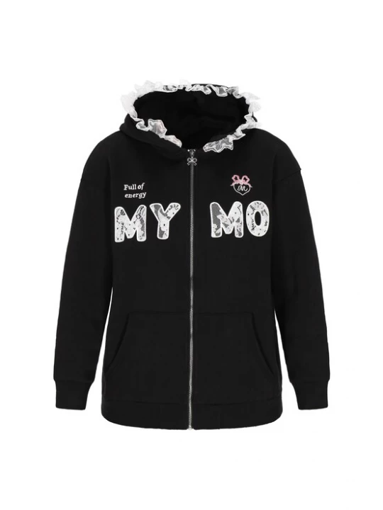 Foto van product MYMO Sweatvest donkerroze / zwart / wit