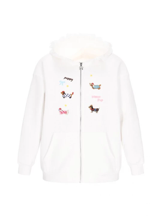 Foto van product MYMO Sweatvest 'Pop' lichtblauw / bruin / rosa / wit