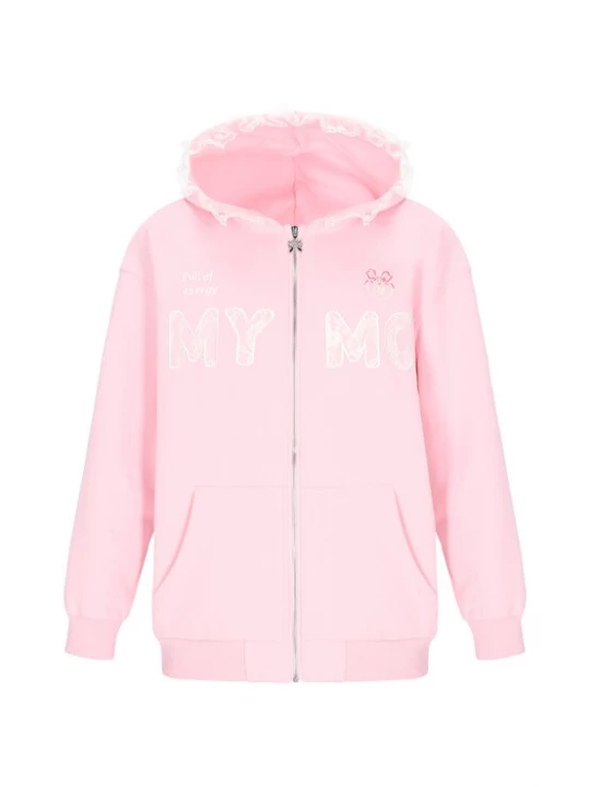 Foto van product MYMO Sweatvest rosé / wit