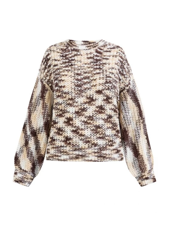 Foto van product MYMO Trui beige / donkerbruin / wit