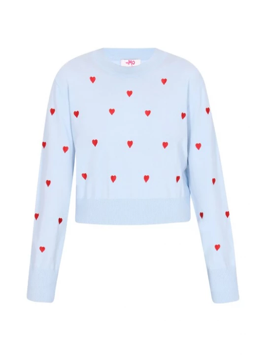 Foto van product MYMO Trui 'Comfy' lichtblauw / knalrood
