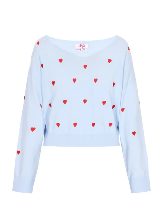 Foto van product MYMO Trui 'Comfy' lichtblauw / rood