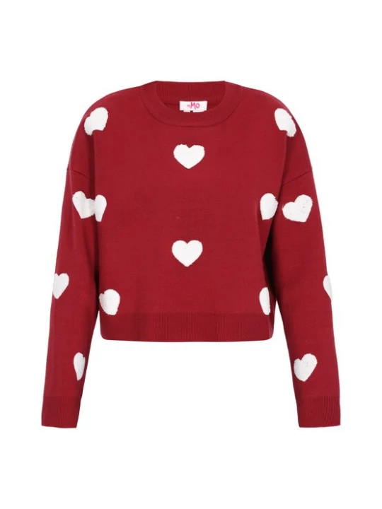 Foto van product MYMO Trui donkerrood / wit