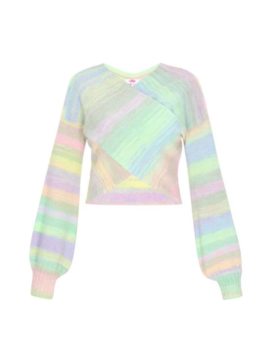 Foto van product MYMO Trui pastelblauw / limoen / lichtlila / pastelroze