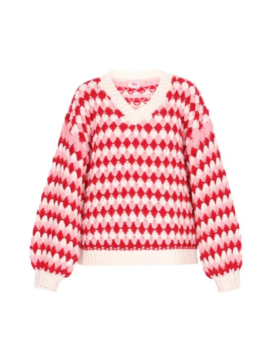 Foto van product MYMO Trui 'Young Fashion' crème / rosa / rood