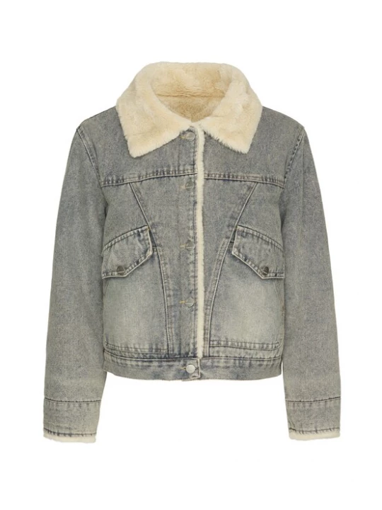 Foto van product MYMO Tussenjas beige / blauw denim