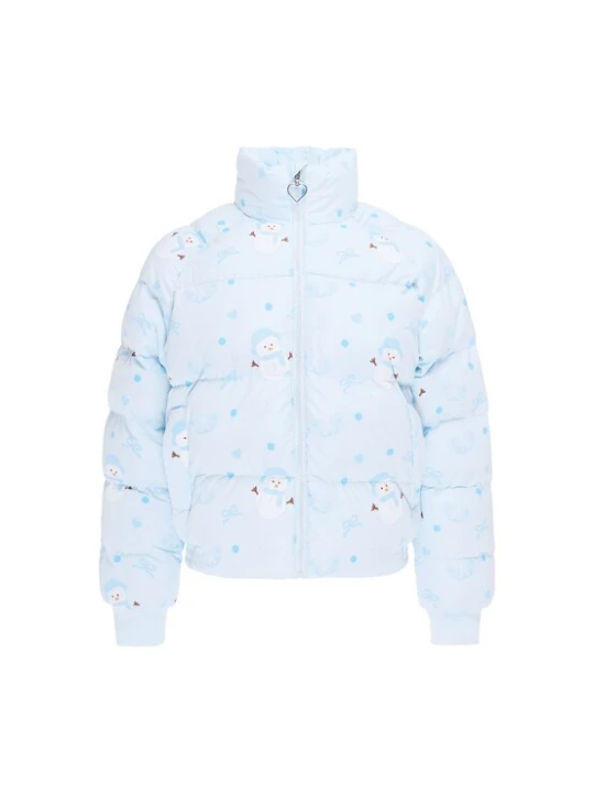Foto van product MYMO Winterjas 'Young Fashion' lichtblauw / chocoladebruin / wit