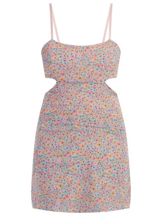 Foto van product MYMO Zomerjurk lichtblauw / groen / oranje / lichtroze