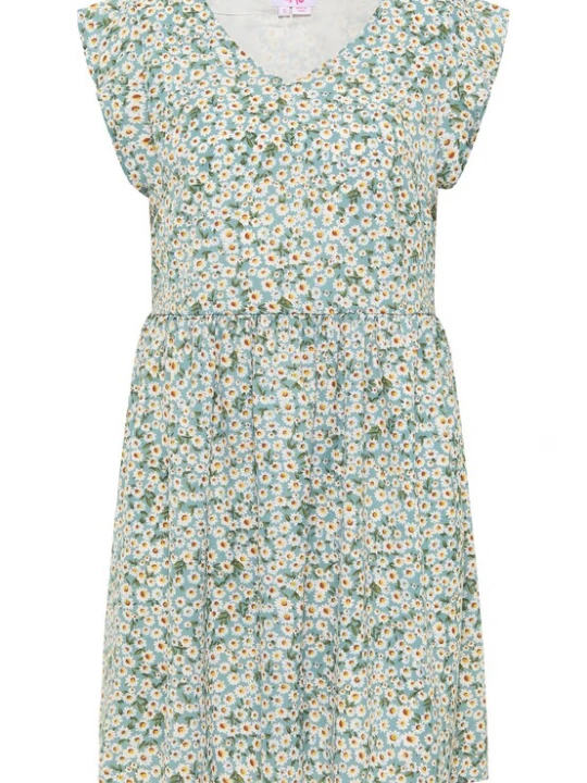 Foto van product MYMO Zomerjurk pastelblauw / honing / donkergroen / wit