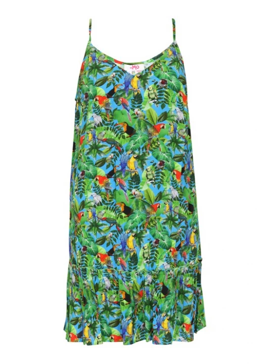 Foto van product MYMO Zomerjurk 'Spring Summer' azuur / groen / limoen / rood