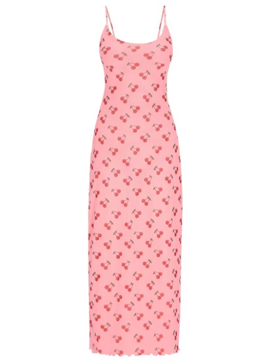 Foto van product MYMO Zomerjurk 'Spring Summer' grasgroen / rosa / kersrood