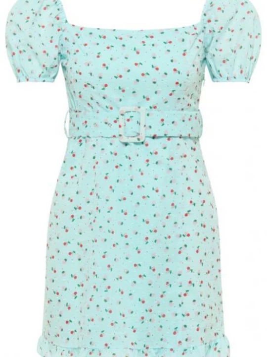 Foto van product MYMO Zomerjurk turquoise / groen / kersrood