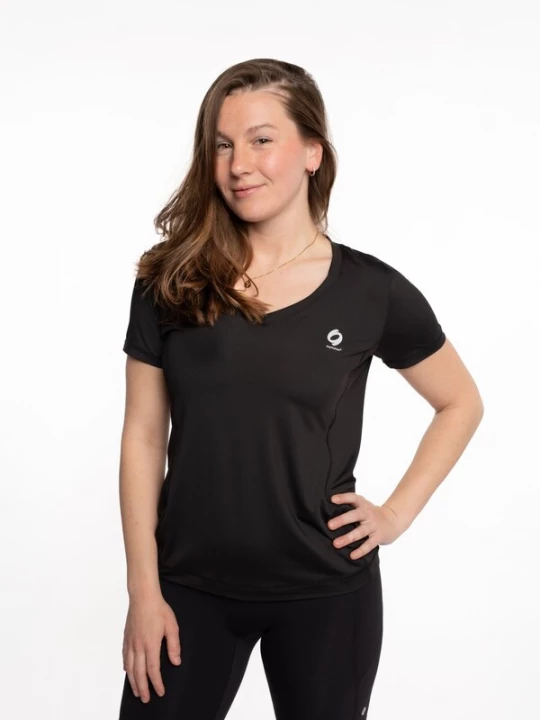 Foto van product mymotus Functioneel shirt 'Mymotus® ladies V-neck T-shirt, Black, YW25' zwart
