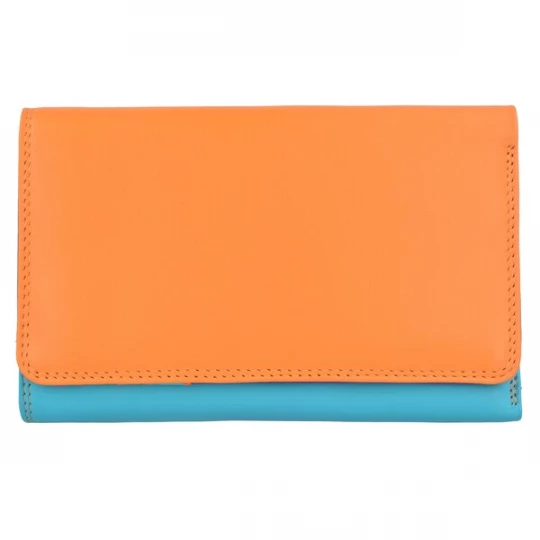 Foto van product mywalit Portemonnee 'Medium Tri-fold' turquoise / neonlila / oranje / neonoranje