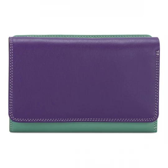 Foto van product mywalit Portemonnee 'Tri-fold' beige / groen / olijfgroen / donkerlila