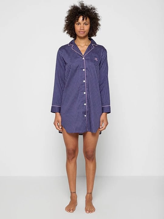 Foto van product Nachtjapon Lauren Ralph Lauren donkerblauw