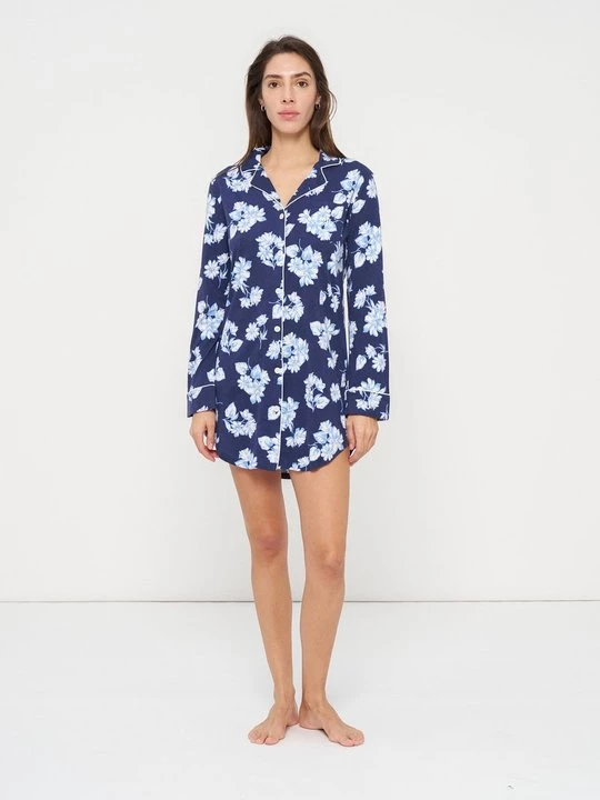 Foto van product Nachtjapon Lauren Ralph Lauren donkerblauw