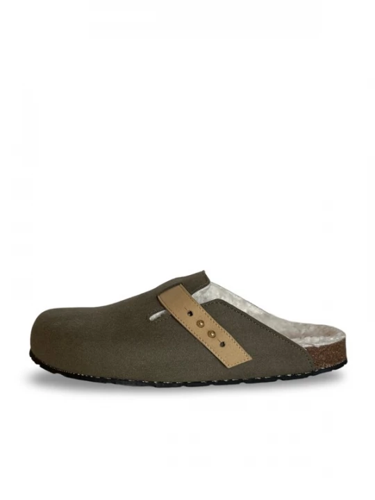 Foto van product nae Vegan Shoes Huisschoenen 'Levu' lichtbruin / olijfgroen