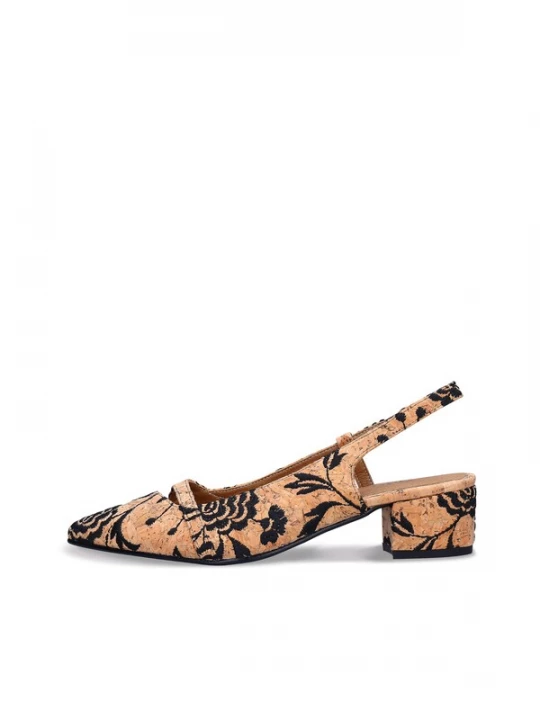 Foto van product nae Vegan Shoes Slingpumps 'Zurie' bruin / zwart