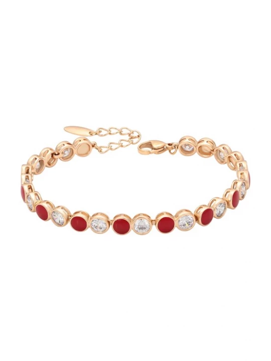 Foto van product faina Armband rose-goud / rood
