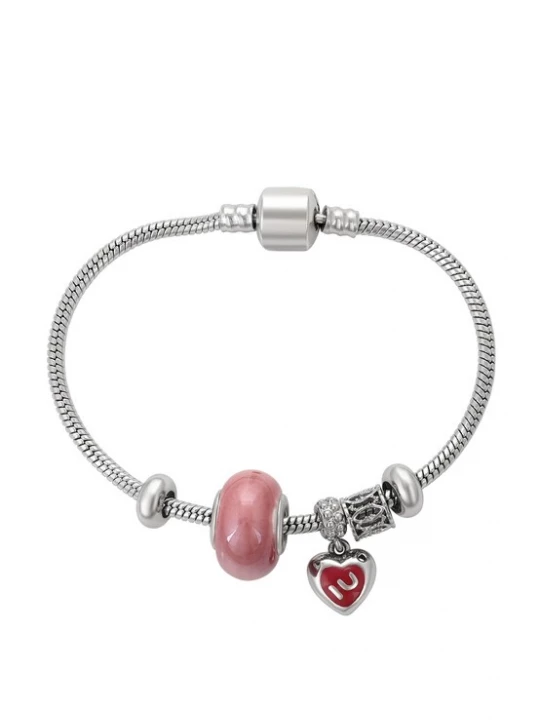 Foto van product NAEMI Armband lichtroze / rood / zilver