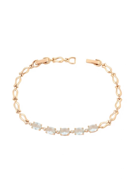 Foto van product NAEMI Armband pastelblauw / goud / transparant