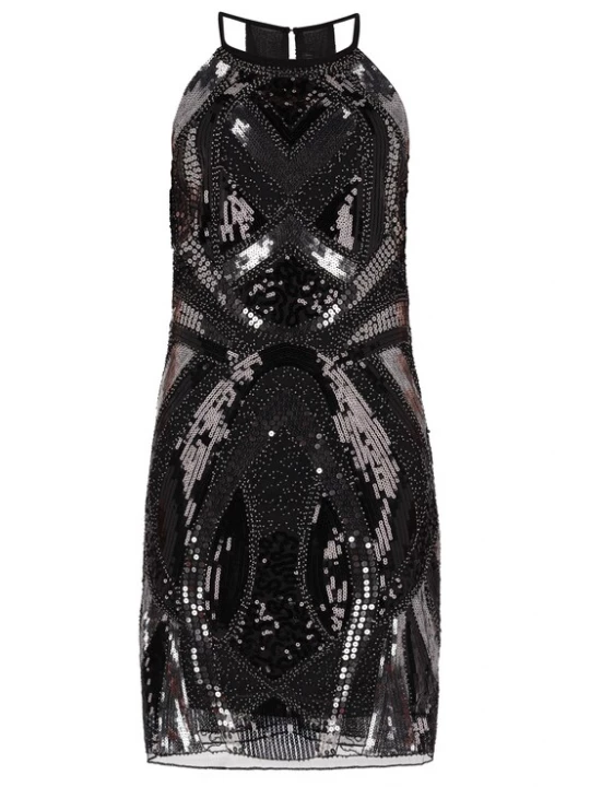 Foto van product NAEMI Cocktailjurk bruin / zwart / zilver