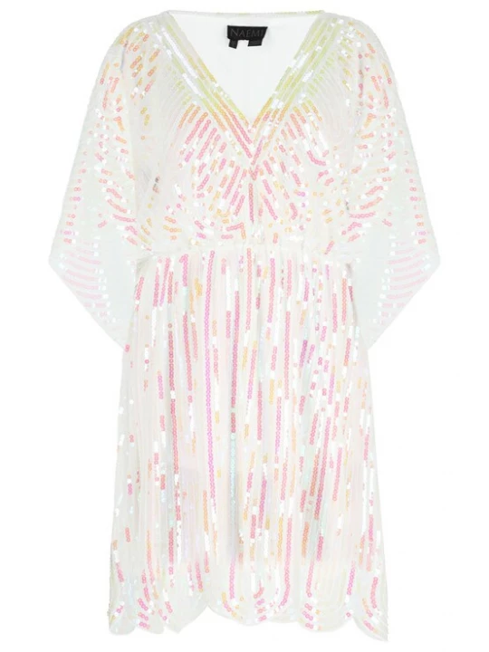 Foto van product NAEMI Cocktailjurk geel / pink / wit
