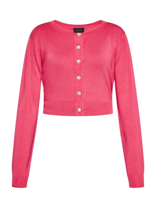 Foto van product NAEMI Gebreid vest framboos / parelwit