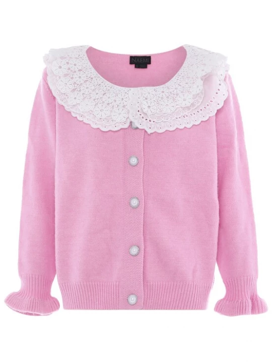Foto van product NAEMI Gebreid vest rosa / wit