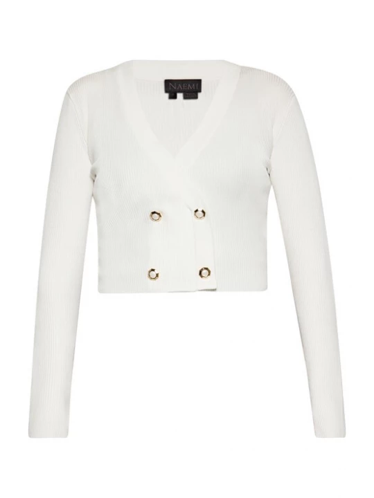 Foto van product NAEMI Gebreid vest wolwit