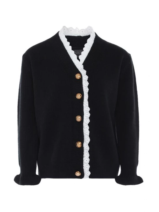 Foto van product NAEMI Gebreid vest zwart / wit