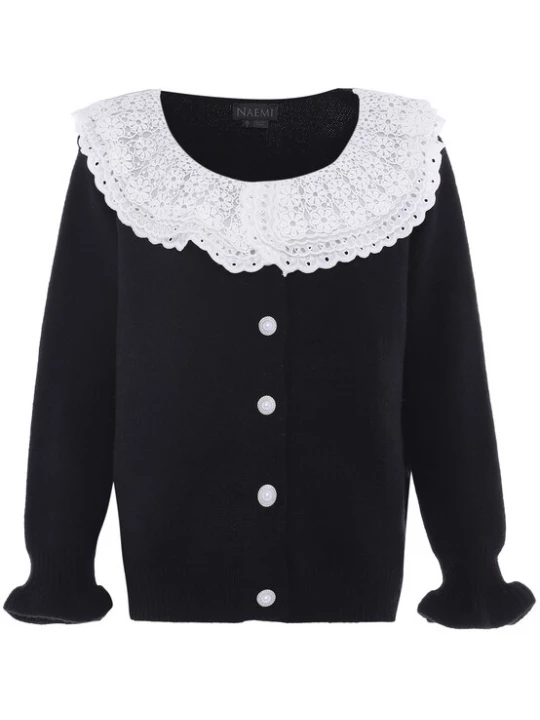 Foto van product NAEMI Gebreid vest zwart / wit