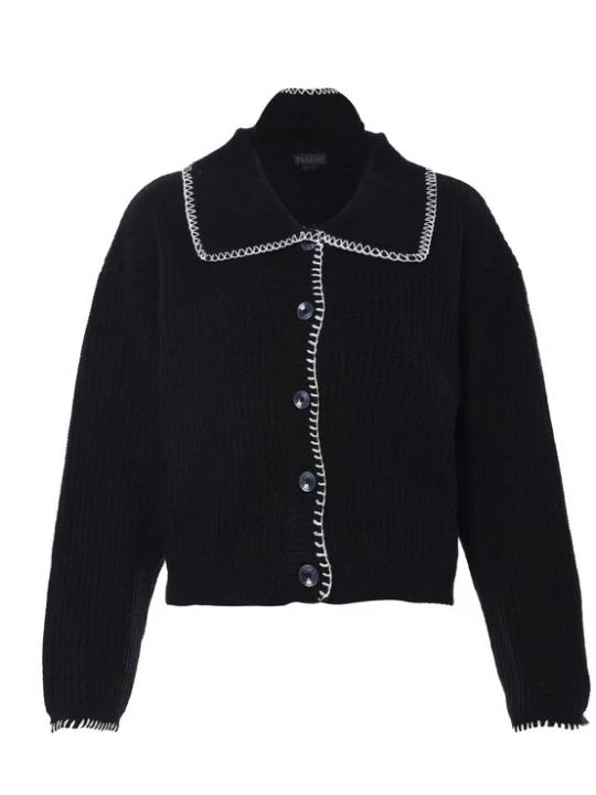Foto van product NAEMI Gebreid vest zwart / wit