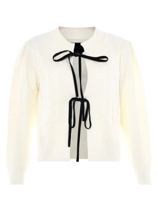 Foto van product NAEMI Gebreid vest zwart / wolwit