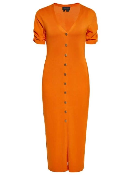 Foto van product NAEMI Gebreide jurk donkeroranje