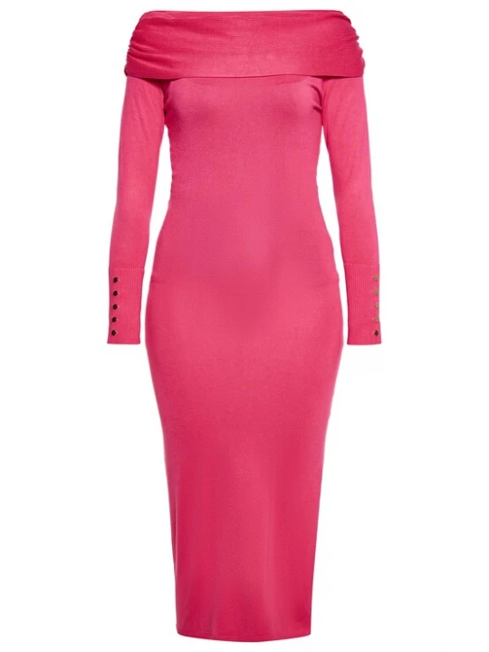 Foto van product NAEMI Gebreide jurk magenta