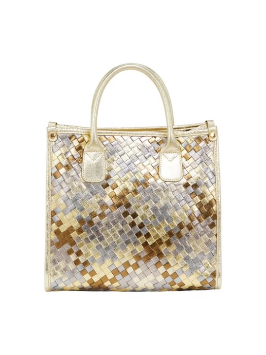 Foto van product NAEMI Handtas goud / zilver / parelwit