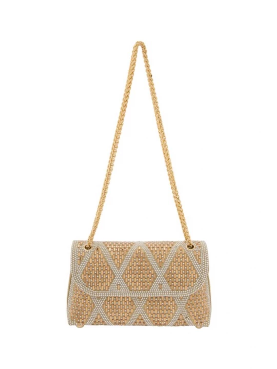 Foto van product NAEMI Schoudertas goud / wit