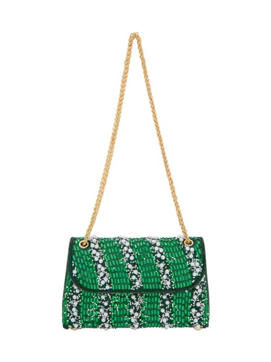 Foto van product faina Schoudertas groen / donkergroen / wit