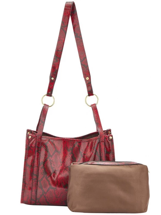 Foto van product NAEMI Schoudertas bruin / rood